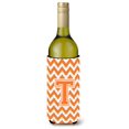 thumbnail image 1 of Letra T Chevron Naranja Y Blanco Botella De Vino Bebida Aislador Hugger Cj1046-Tliterk, 1 of 1