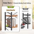 thumbnail image 3 of EnHomee 2 Pieces 3-Tier Industrial Bookcase with Metal Frame & Side Support, Rustic Brown Compact Bookshelf for Bedroom, Home Office, Living Room Storage, 3 of 10