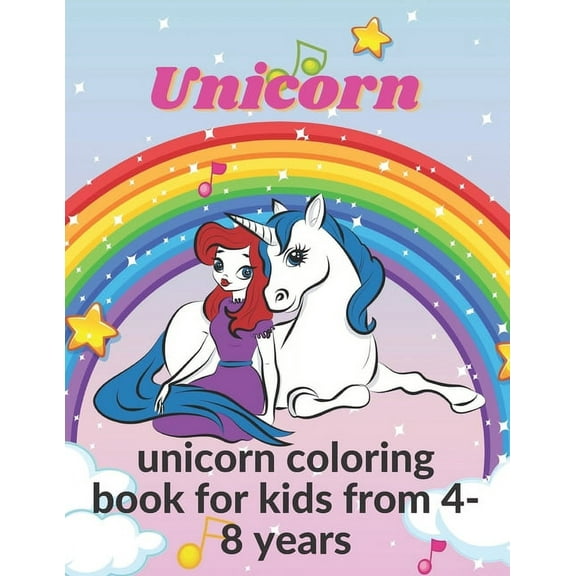 unicorn coloring book for kids from 4-8 years: 84 pages, measures: 8,5 * 11 inch (Paperback)