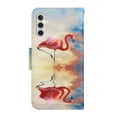 thumbnail image 3 of Feishell Colorful Pattern Wallet Case for Samsung Galaxy A54 5G 6.4 inch,for Women Men,Shockproof Magnetic Clasp Flip Stand Credit Card Slots Phone Case with Wrist Strap,Flamingo, 3 of 7