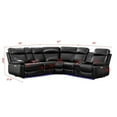 thumbnail image 2 of Pemberly Row PU Leather Modern Sofa Power Reclining Multi-Functional Couch-Black, 2 of 9