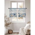 thumbnail image 2 of Blue Starfish Coastal Sheer Curtains 54 Inch Length 2 Panels Set, Summer Beach Nautical Coral Shell Voile Window Treatment Rod Pocket Short Kitchen Curtains Drapes for Bedroom 52"x54"x2, 2 of 7