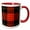 Red/White, variant on 3drose, Image of Macqueen Clan Kilt Scottish Tartan Plaid Pattern, 11oz Two-tone Black Mug