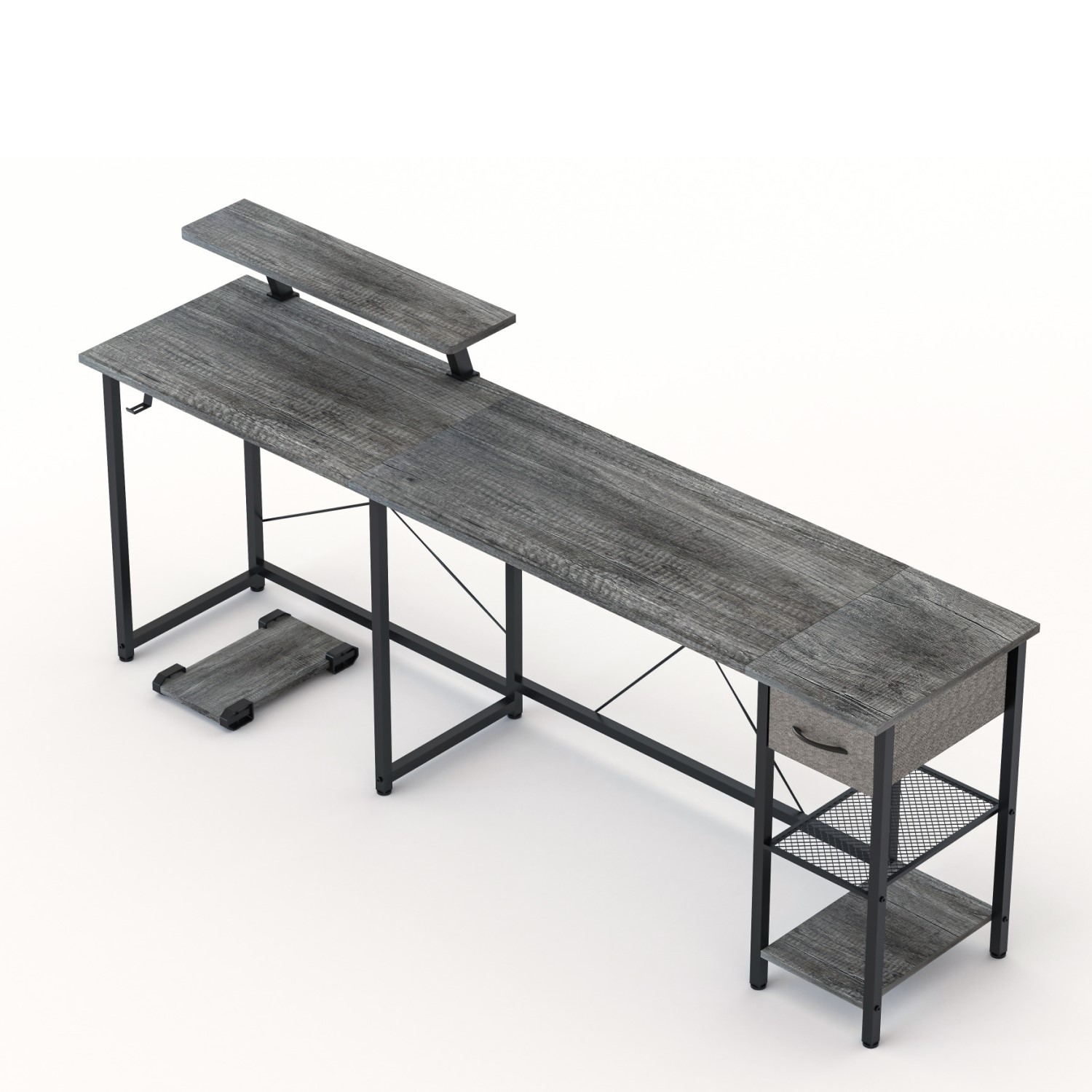 YYAo Executive Desk, Writing Desk, Secretary Desk, L-shaped multi-functional desk - Gray