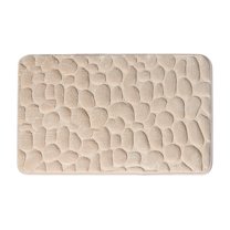 PureCasa Embossed Polyester Bath Rugs Water Absorbing, Non-Slip Entrance Doormat Floor Mat for Bathroom Kitchen Toilet, Solid Color Home Decor Door Mat, 16"x24", 1 Pack, Khaki, Rectangle