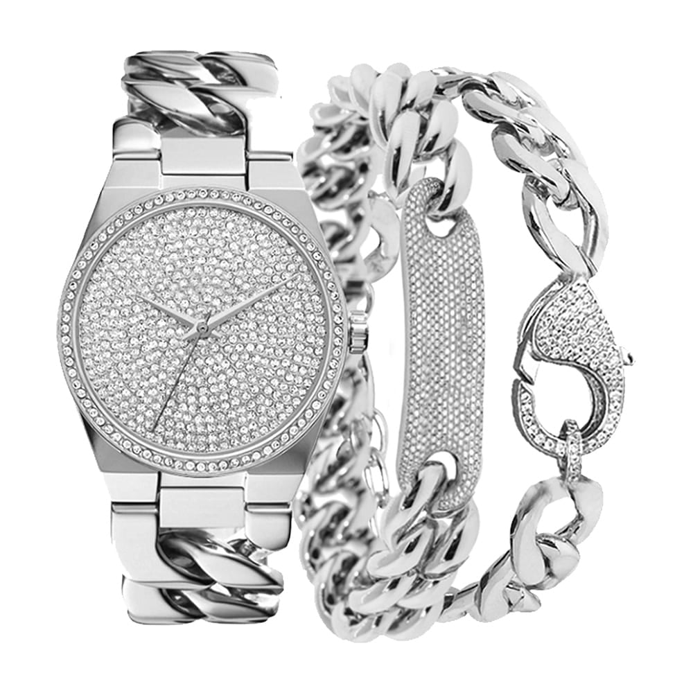 Kendall + Kylie Kk Lds Silver Watch Set