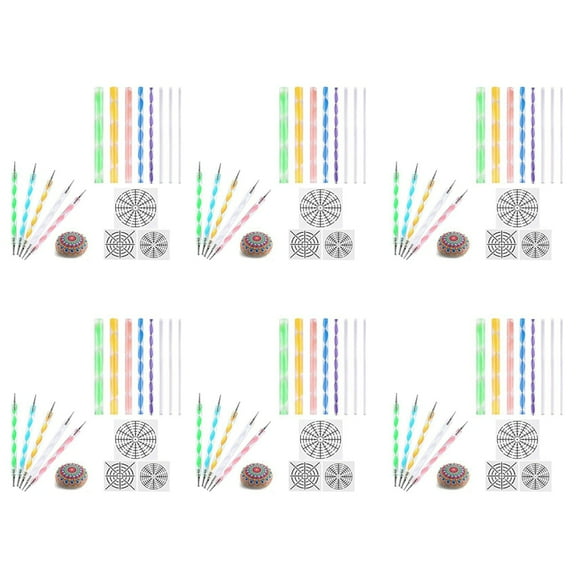 96 Pcs Mandala Dotting Tools for Painting Rocks Mandala Stencils Kit Ball Stylus Clay Sculpting Carving Tools