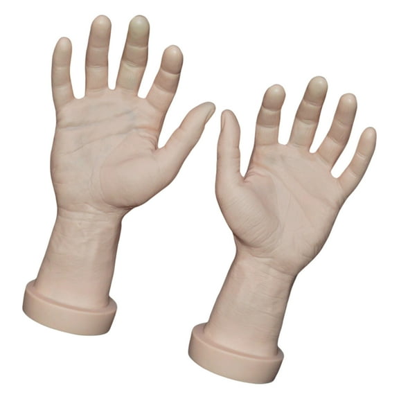 lixuesong 2pcs Sturdy Faux Human Hands Mannequin Male Hand Realistic Display Props for Nails Training and Party Decorations