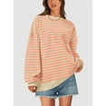 thumbnail image 3 of PRETTYGARDEN Womens Striped Oversized Sweatshirt Color Block Crew Neck Long Sleeve Casual Loose Pullover Top Y2K Clothes, 3 of 8