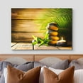 thumbnail image 3 of wall26 Canvas Print Wall Art Wood Panel Zen Palm Leaf Meditation Candle Massage Stones Nature Wilderness Photography Realism Landscape Colorful Multicolor for Living Room, Bedroom, Bathroom - 32&quot, 3 of 5
