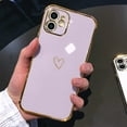 thumbnail image 4 of for iPhone 8 Case iPhone 7 Case iPhone SE Case 2020/2022 Women Girls, Cute Heart Electroplated Design, Full Camera Lens Protective Soft TPU Phone Case for iPhone SE 2020/2022, Purple, 4 of 12
