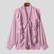 thumbnail image 3 of INCERUN Tops 2024 estilo americano moda sexy para hombres diseño de corbata suelta con volantes camisa casual ropa de club blusa de manga larga sólida S-5XL, 3 of 5