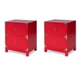 thumbnail image 1 of Pemberly Row Set of 2 Contemporary 2-Drawer Accent Chests In Red, 1 of 9