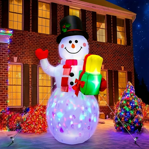 Christmas Snowman Inflatable Model, Inflatable Yard Decorations, Vibrant Effect, Built-in LED Lights, Easy to Set up Holiday Decoration for Families, Courtyards, Gardens, Lawns, Christmas Holidays