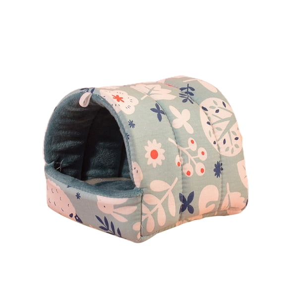 Visland Hamster Nest Printing Semi-closed Soft Big Space Comfortable Keep Warm Practical Elephant Pattern Hamster Bed for Winter