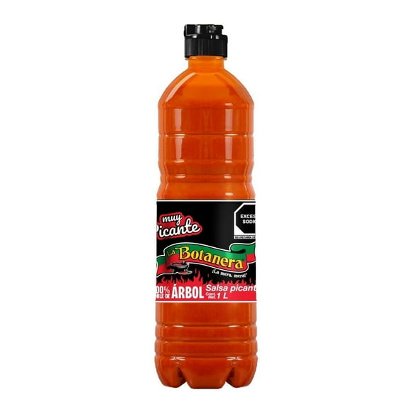 Salsa picante La Botanera 100% chile de árbol 1 l