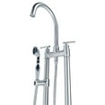 thumbnail image 3 of Saturn Double Clawfoot Tub Filler Faucet with Breeze Handle - Brushed Nickel, 3 of 8