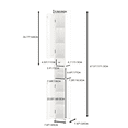 thumbnail image 4 of Aukfa 67.5" Wood Storage Cabinet, Slim Freestanding Cabinetfor Small Spaces, Bathroom,Kitchen, White, 4 of 7