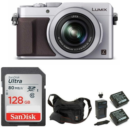 - PANASONIC LUMIX LX100 (Silver) 4K Point and Shoot Camera Professional Bundle