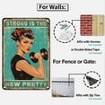 thumbnail image 3 of Strong Is The New Pretty Motivational Metal Poster for Women 8x12 Inch Aluminum Fitness Wall Art Decor Home Gym Workout Room Inspirational Strength Quote Sign Vintage Style Artwork Gift for Her, 3 of 8