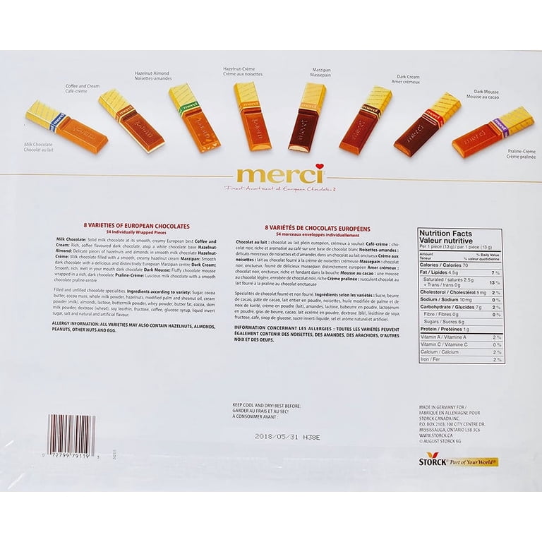 Merci European Chocolate Assortment, 675g / 23.8oz, 54 pieces