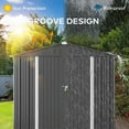 thumbnail image 3 of Jolifa 8x6 ft Outdoor Storage Shed, Heavy Duty Galvanized Steel Tool Shed with Lockable Double Doors, Waterproof Metal Garden Shed for Backyard, All Weather Shed for Lawn Equipment & Bike Storage, 3 of 8