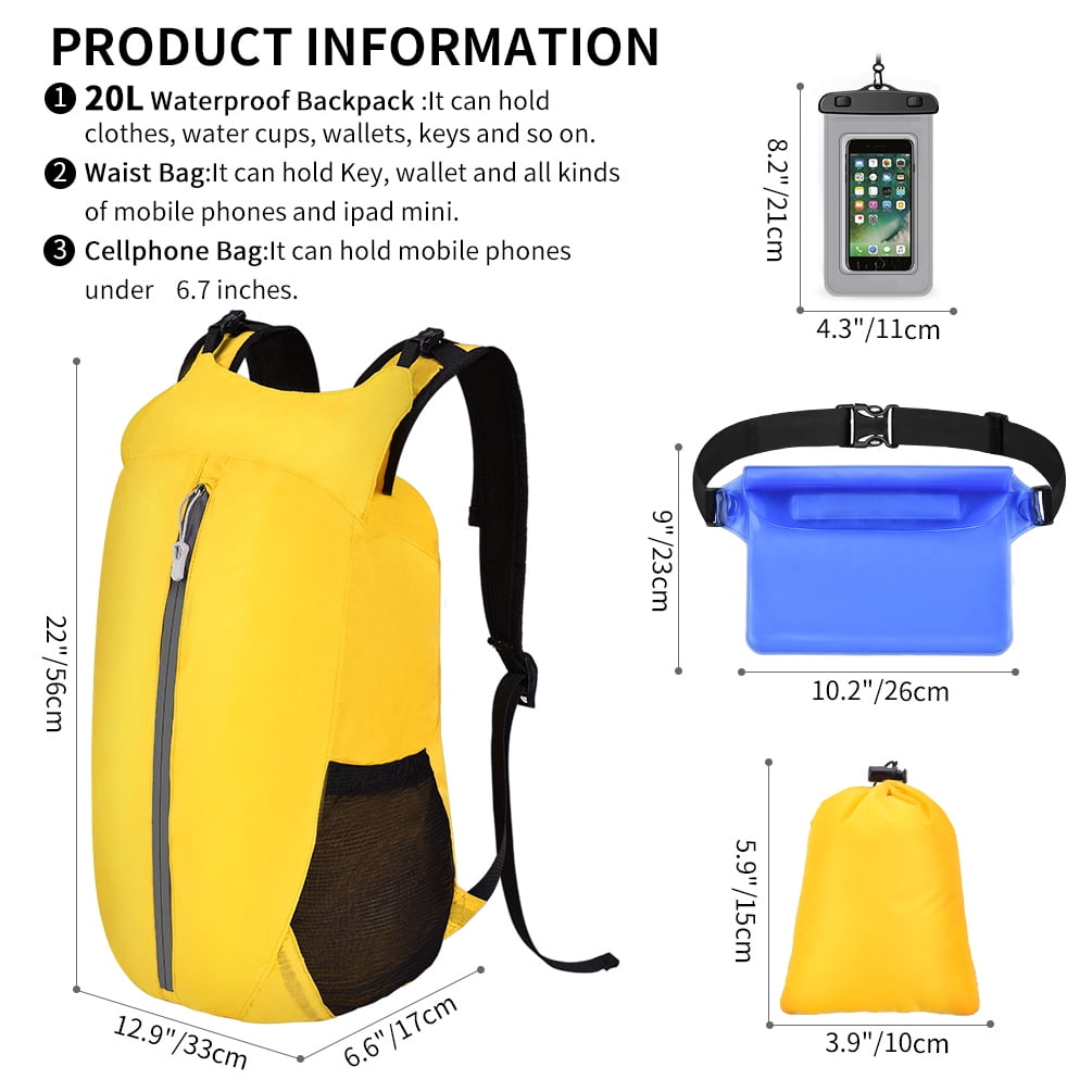 20L Portable Swimming Dry Bag Waterproof Surfing Kayak Storage Pouch Floating BP 