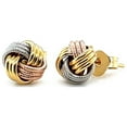 thumbnail image 2 of ARAIYA JEWELRY Love Knot Postback Stud Earrings for Women in 14K Tri Color Gold, 2 of 5