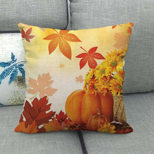 Panxico Housses de Coussin, Taies d'Oreiller, Citrouille Feuillu Automne Style Moderne Simple Lin Crypté Housse de Coussin Adaptée pour Offrir Décoration Maison, Liquidation