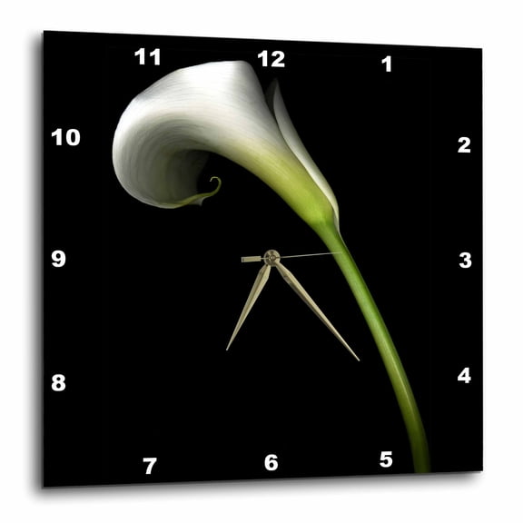 3drose, White Calla Lily, 10x10 Wall Clock