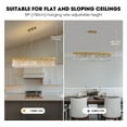 thumbnail image 3 of HOOMEDELIER Rectangle K9 Crystal Chandelier,Luxury LED Chandelier ,Adjustable Gold Pendant Fixture for Dining Room Kitchen - L40", 3 of 16