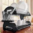 thumbnail image 2 of Dish Drying Rack, UWR-Nite 2 Tier Dish Rack with Utensil Holder, Cutting Board Holder and Dish Drainer for Kitchen Counter Top, Dish Dryer Black, 2 of 7