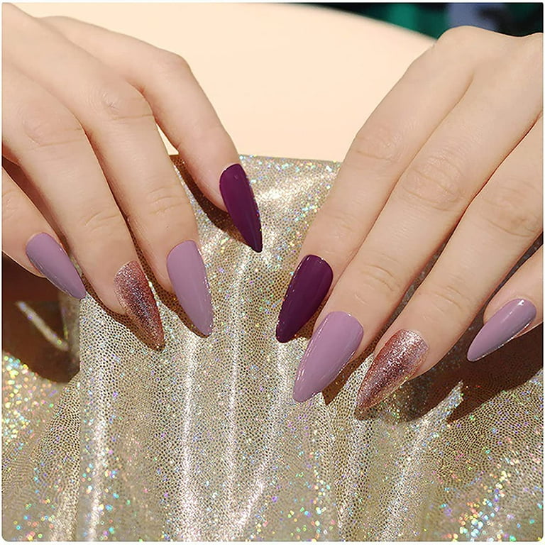 Aetomce Almond Shaped Acrylic Nail Tips 500pcs False Nails Tips Full Cover Nails with Case for DIY Nail Art 10 Sizes