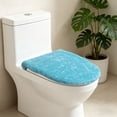 thumbnail image 4 of 1Pc Microfiber Toilet Lid Cover,Solid Color Toilet Lid Cover,Plush Toilet Lid Cover for Bathroom,Machine Washable Toilet Seat Covers,Plush Elastic Material,Machine Washable,Light Blue,18.11"x19.68", 4 of 4