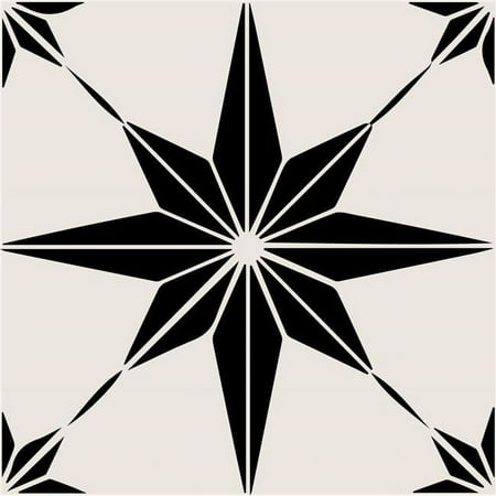 HomeRoots 473129 4 x 4 in. Black & White Mono Cross Peel & Stick Tiles