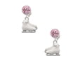 thumbnail image 2 of Delight Jewelry Silvertone White Ice Skates Pink Crystal Clip on Earrings, 2 of 5