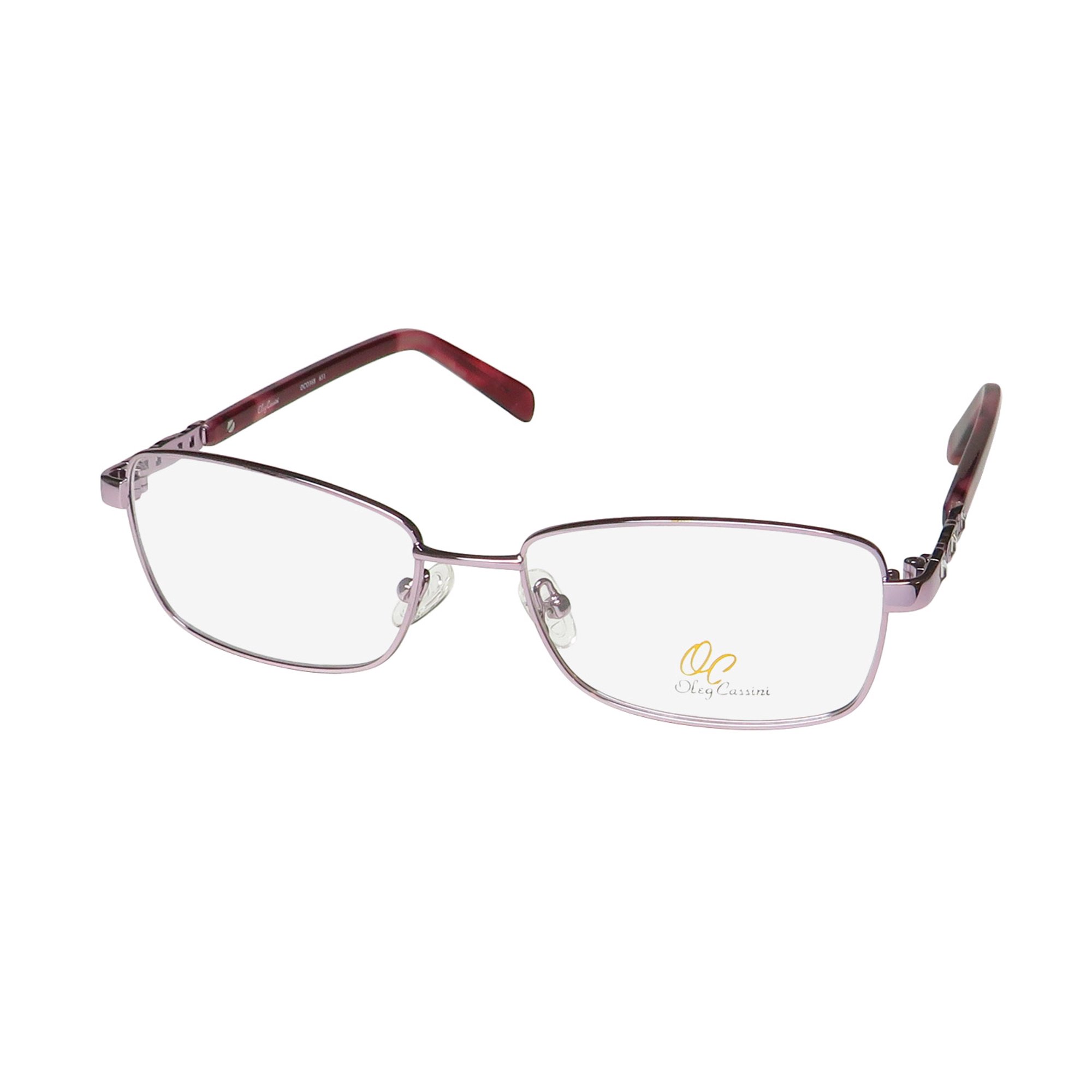 OLEG CASSINI OCO 368 EYEGLASS FRAME/GLASSES FULL-RIM STAINLESS STEEL WOMENS RARE