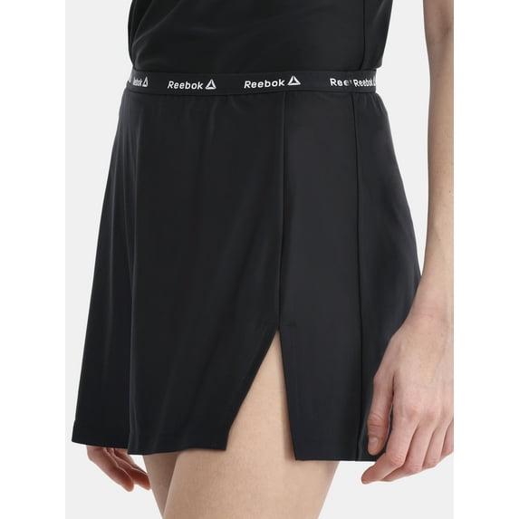 Reebok Women's High Rise Logo Waistband Swim Skirt with Slit and UPF 50+, Sizes XS-XXL