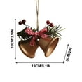 thumbnail image 3 of CuiLiyq 2 PCS Christmas Bells, Tree Hanging Ornament Metal Jingle Bells, for Christmas Holiday Party Family Decoration (Gold), 3 of 4
