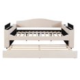 thumbnail image 6 of Hara Full Size Daybed with Storage Armrests and Trundle - Beige, 6 of 17