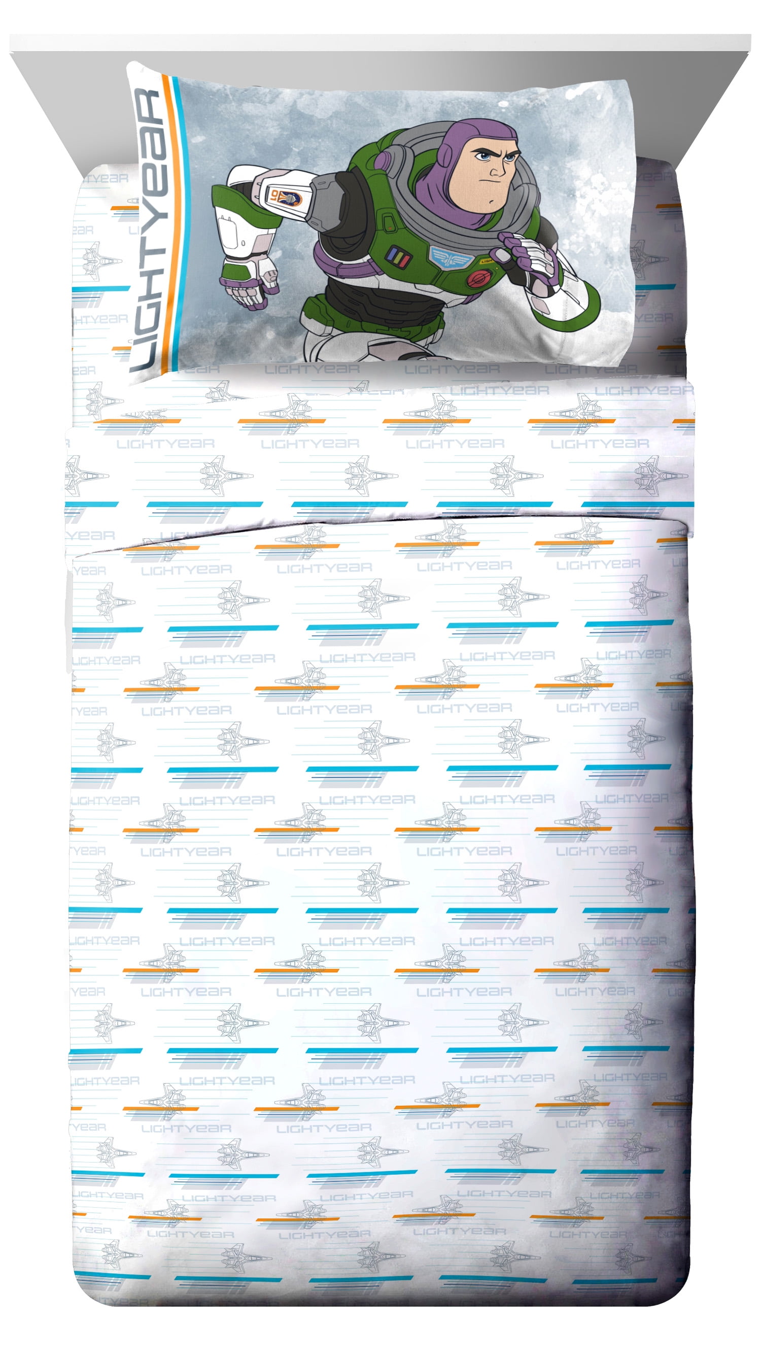 Buzz Lightyear Inner Space Kids 4-Piece Full Sheet Set, Microfiber ...