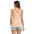 thumbnail image 7 of Women's Square Neck Tank Top Cotton Undershirts With Shelf Bra, 2-Packs, 7 of 7