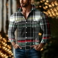 thumbnail image 2 of Atogsazn Mens Casual Plaid Shirts Button Down Long Sleeve Hooded Shirt Tunic Tops with Pocket Outerwear Black L Fashion, 2 of 5