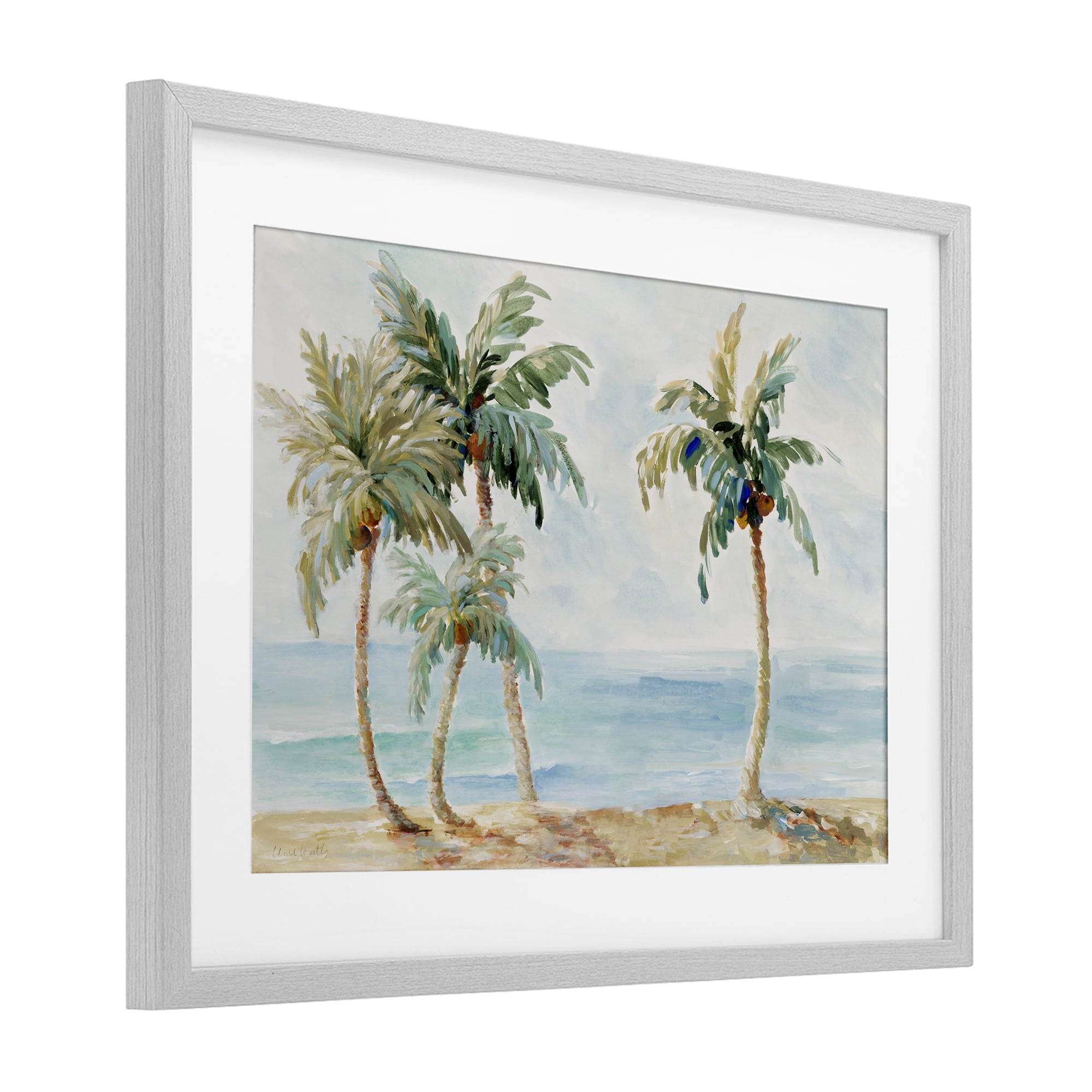Stupell Industries Palm Trees in Paradise Gray Framed Print Under Glass, design by Lanie Loreth