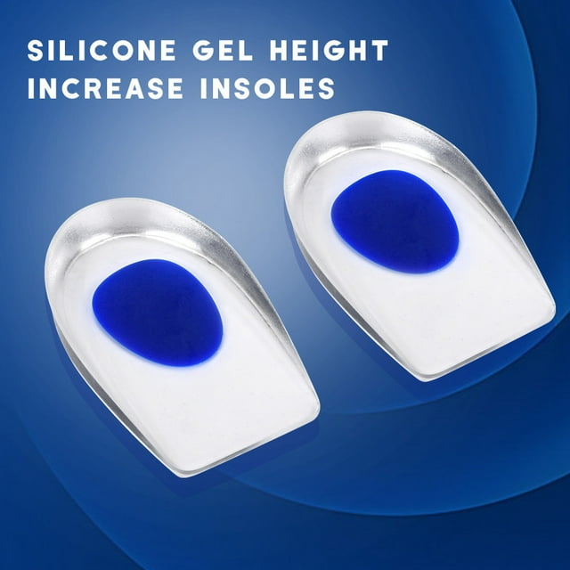 Plantillas para aumentar la altura, plantillas de gel de silicona, plantilla para levantar el talón, almohadilla para zapatos, plantillas de silicona para hombres, rendimiento confiable