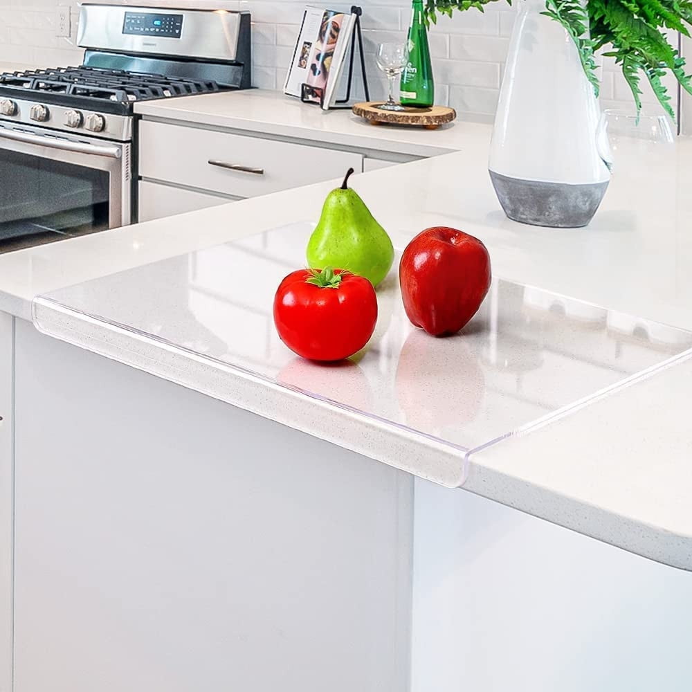 Znzzkj Acrylic Cutting Board with Counter Lip, Clear Cutting Board for Countertop, Countertop Protector Cover for Home & Restaurant Kitchen Sink Stove