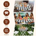 thumbnail image 7 of Fall Orange Green Pumpkins Round Tablecloth, Fitted Table Cover with Elastic for 36"-44" Round Tables, Thanksgiving Weeping Maple Leaf Table Cloth Outdoor Indoor Dinning Party Waterproof Tablecloths, 7 of 7