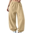 thumbnail image 2 of Karymi Solid Casual Sweatpants Women, Balloon Long Pants, Drawstring Elastic Waist Relaxed Fit Elastic Cuffs with Side Pockets, 2 of 7