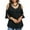 Black, variant on Patlollav Plus Size Womens Bandage Clothing Solid T-Shirt Short Sleeve V-Neck Tops