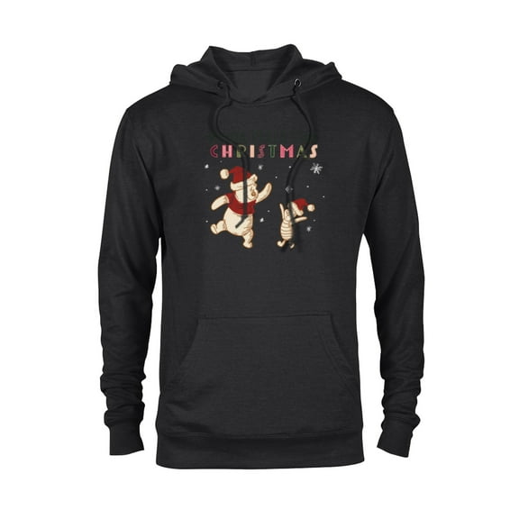 Disney Winnie the Pooh & Piglet Kinda Feels Like Christmas - Pullover Hoodie for Adults - Customized-Black